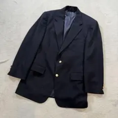 極美品 ブルックスブラザーズ 紺ダブルジャケット ロゴ刻印金ボタン