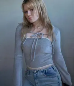 Cameron knit set tops ice blue - メルカリ