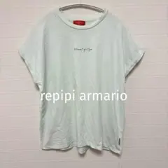 『レピピアルマリオ』フレンチスリーブTシャツ【L】水色 英字