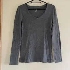 GAP レディース 長袖 Vネック Tシャツ グレー S