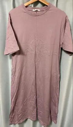 E hyphen world gallery パープルカットソーワンピース F