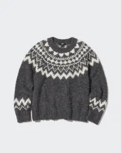 【美品】ユニクロ　フェアアイルクルーネックセーター