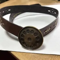 KOOKAI 本革ベルト 茶色 装飾的バックル
