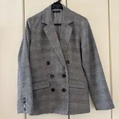 グレー系チェック テーラードジャケット Lサイズ