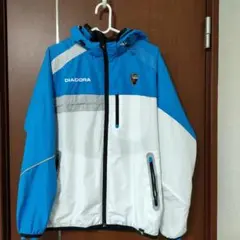 DIADORA ウィンドブレーカー 青/白 上下セット　　メンズМ