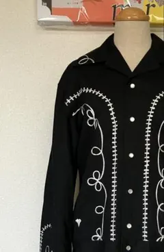 Rockmount Ranch Wear 刺繍入りブラックジャケット ロカビリー Rockmount(ロックマウント) メンズ ギャバジンジャケット ロカビリー