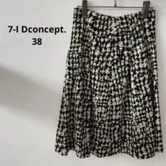 7-IDconcept 38 フレアスカート 総柄 膝丈 きれいめのサムネイル