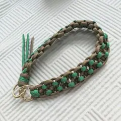 パラコード　ハンドストラップ グリーン ブラウン 大人