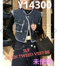 SLY GRAIN TWEED VEST-BE スライ　フリンジ　ベストのサムネイル