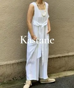 美品 Kastane BACKリボンイージーサロペット アイボリー フリーサイズのサムネイル