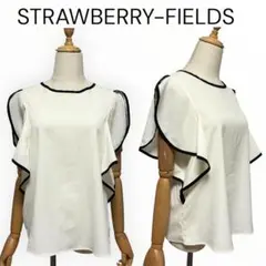 ストロベリーフィールズ　ジョーゼット配色パイピング　ラッフルスリーブブラウスのサムネイル