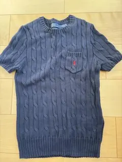 ポロラルフローレン　ネイビー　半袖ニット M