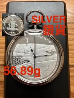 1994年 バハマ 5ドル銀貨 ホールインワン コインウォッチ 懐中時計 