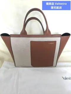 【極美品】Valextra ショッピングバッグ　ミニ キャンバス レザー トートのサムネイル