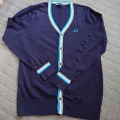 FRED PERRY カーディガン ネイビー Mサイズのサムネイル