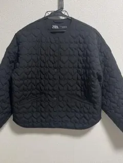 ZARA 黒 ハートキルティングジャケット xsサイズ