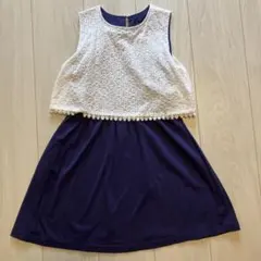 ワンピース　130cm chien chien レース　綿100% シアンシアンのサムネイル