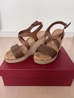 Ferragamo フェラガモ ブラウン ウェッジソールサンダルのサムネイル
