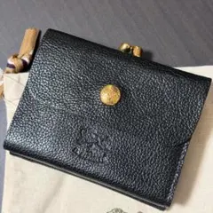 【新品未使用】イルビゾンテ 二つ折り がま口 財布 黒 ブラック