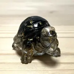 亀の置物 天然石 黒曜石 （オブシディアン）