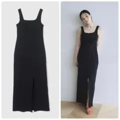 パッドin Back openボートネックワンピース BLACK/Sサイズ - メルカリ