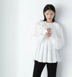 フリルスリーブペプラムブラウス 24AW
