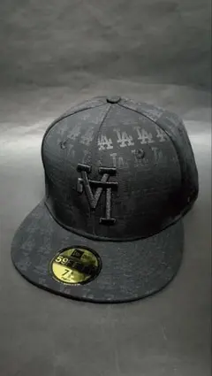 NEWERA LAドジャースupsidedownモノグラムキャップ5/8ブラック