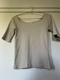 ベージュ Mサイズ 五分袖 トップス