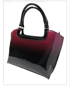 エナメル調 2WAYショルダーバッグ グラデーション ピンク×ブラック