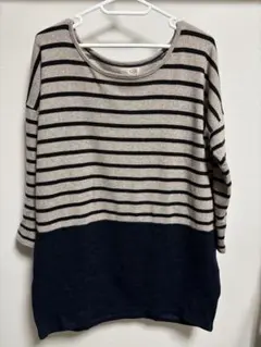 a.r.w ストライプ 切り替え　オーバーニット　フリーサイズ　ゆったり