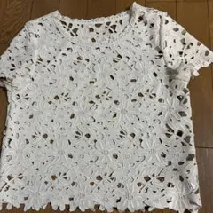 COCO DEAL花柄レース 半袖トップス ホワイトのサムネイル