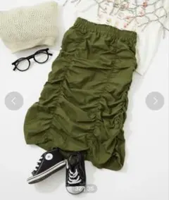 【新品タグ付】シャギースカート オリーブグリーン100〜110