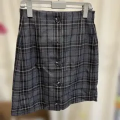 GU チェック柄 ミニスカート グレー系　S