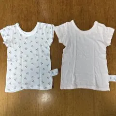ベビー肌着 半袖 80cm 2枚セット さくらんぼ ピンク