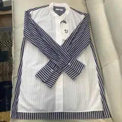 UNIQLO＋J　スーピマコットンスタンドカラーストライプシャツ　S
