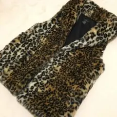 レオパード ヒョウ柄 ファーベスト 古着 y2k