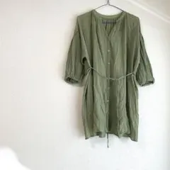 ローリーズファーム シャツ ブラウス ロング丈 ゆったり コットン100 綿