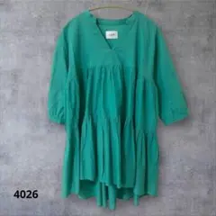 プティマインリアン　グリーン　ボリューム　ブラウス　大人　サイズF