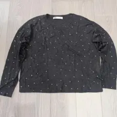 ★2点セール対象★ZARA　ザラ　ダークグレー　薄手セーター　スタッズ