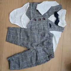 タキシードセット 70cm チェック柄