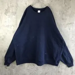 弱*️様 Y5203古着　トレーナー　スウェット　紺　無地　90s Y2K