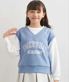 (新品)キッズ ベストレイヤードスウェットトップス 120