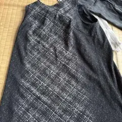 黒と白のチェック柄 ひざ丈ワンピースのサムネイル