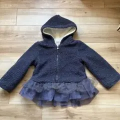 enchante petit ボアフリルコート 110cm ネイビー