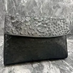 ✨極美品✨GUCCI クラッチバッグ セカンド ブラック オーストリッチ レザー