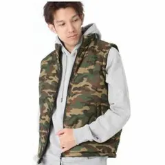 【XL】PRO CLUB／プロクラブ 迷彩柄 ナイロン フリース 中綿 ベスト