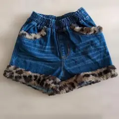デニムファー付きハーフパンツ