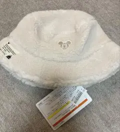 新品　ディズニーリゾート　ミッキー　バケットハット　ロゴ入り　ベージュ