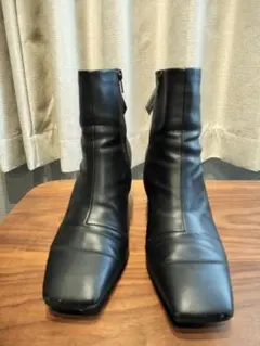 RANDA　バックリボンスクエアトゥ　ショートブーツ