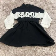 CECIL McBEE ハーフジップ ワンピース ブラック×ホワイト